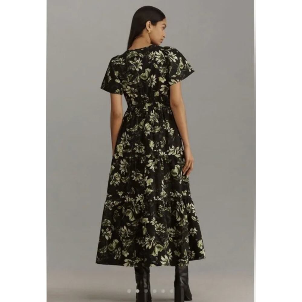 Anthropologie The Somerset Maxi Dress XS Green leaves - Picture 2 of 5